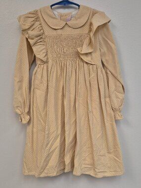 La Coqueta Yellow Polka Dot Dress 7Y